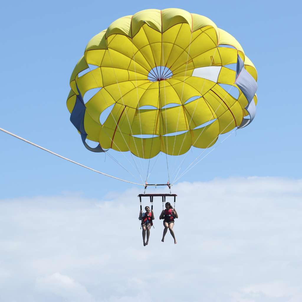 Tourists doing watersport in Tanjung Benoa Bali