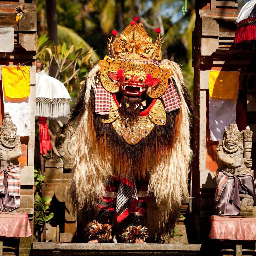 Balinese barong dance in a tample