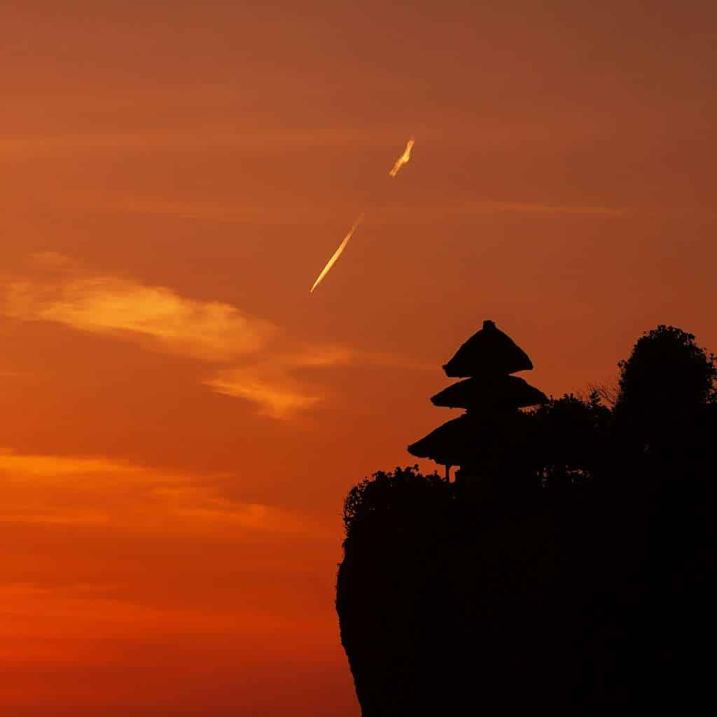 uluwatu temple is the best spot to watch sunset in bali