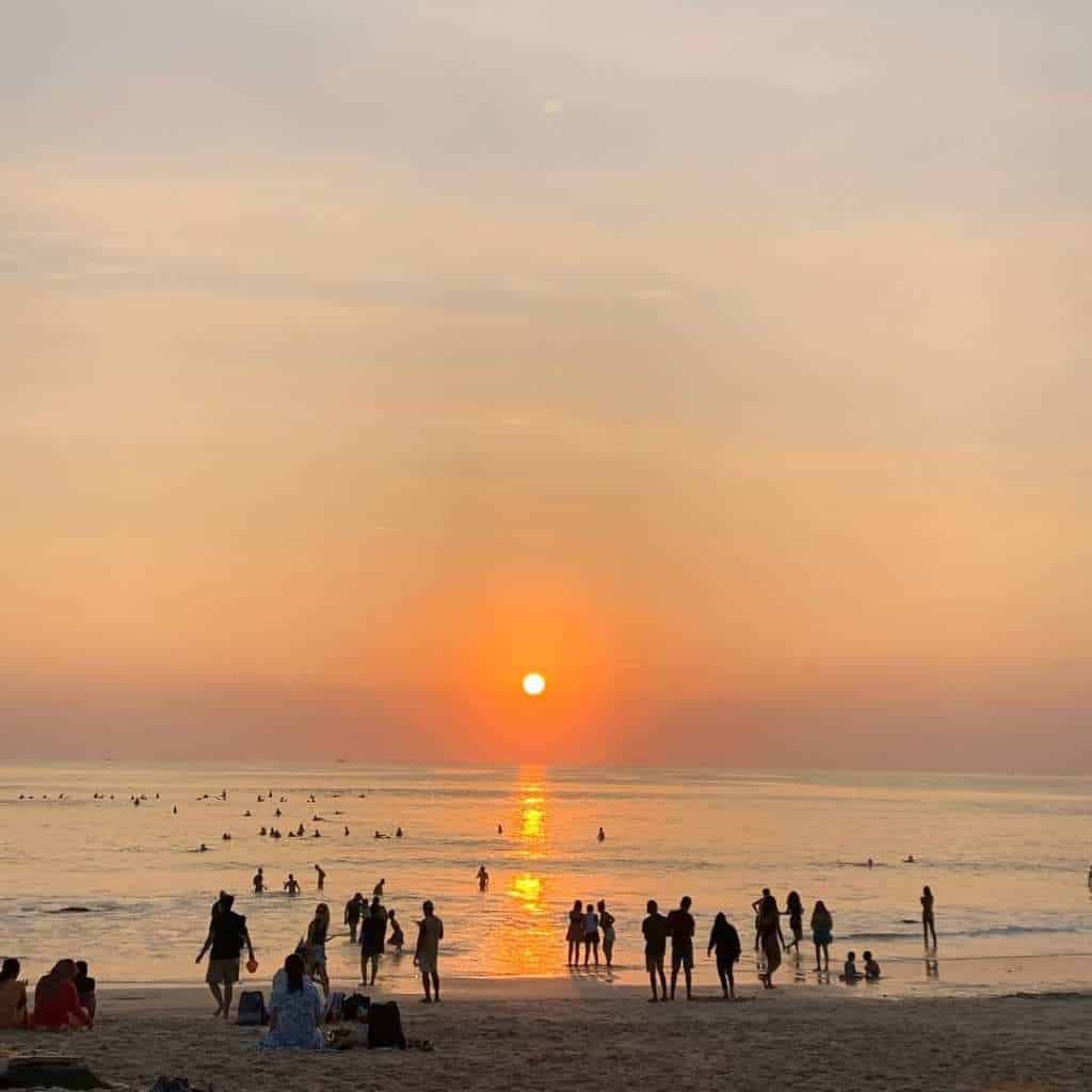 beautiful sunset in bingin beach