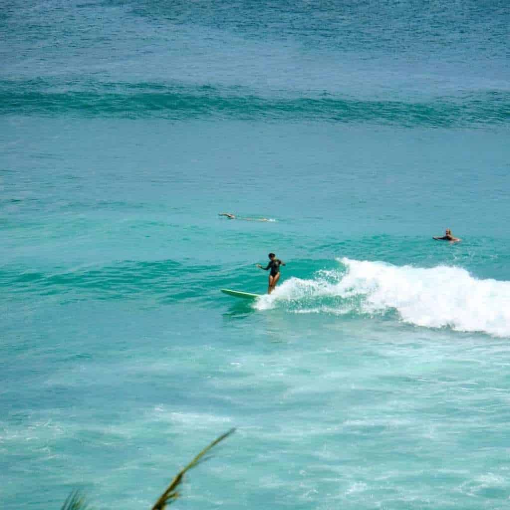 surfing in bingin beach bali